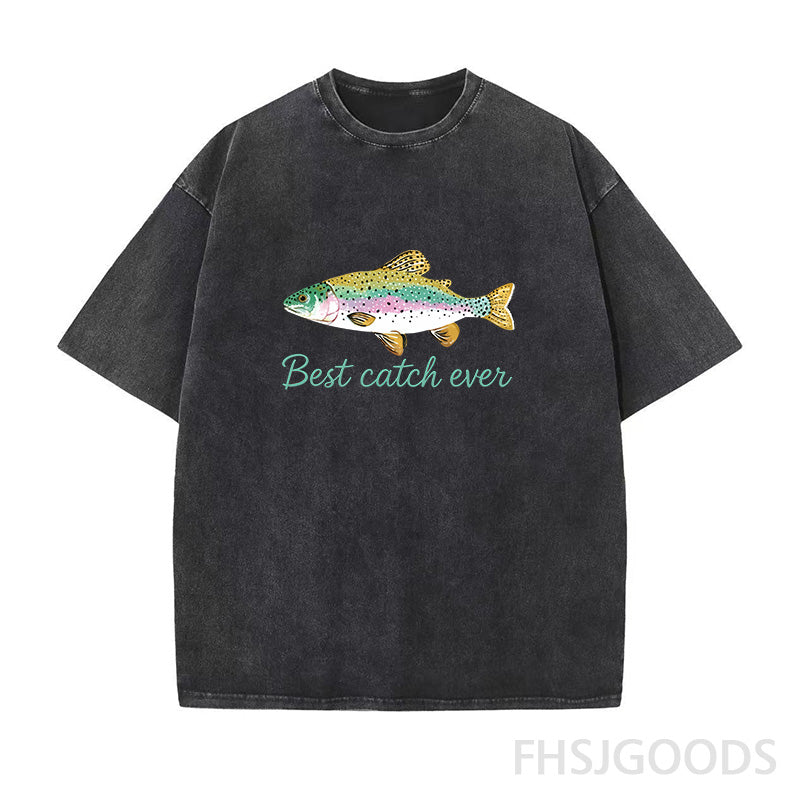 Best Catch Ever Unisex Distressed T-Shirt