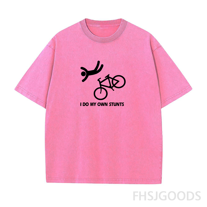 Funny Bike Stunt Unisex Distressed T-Shirt