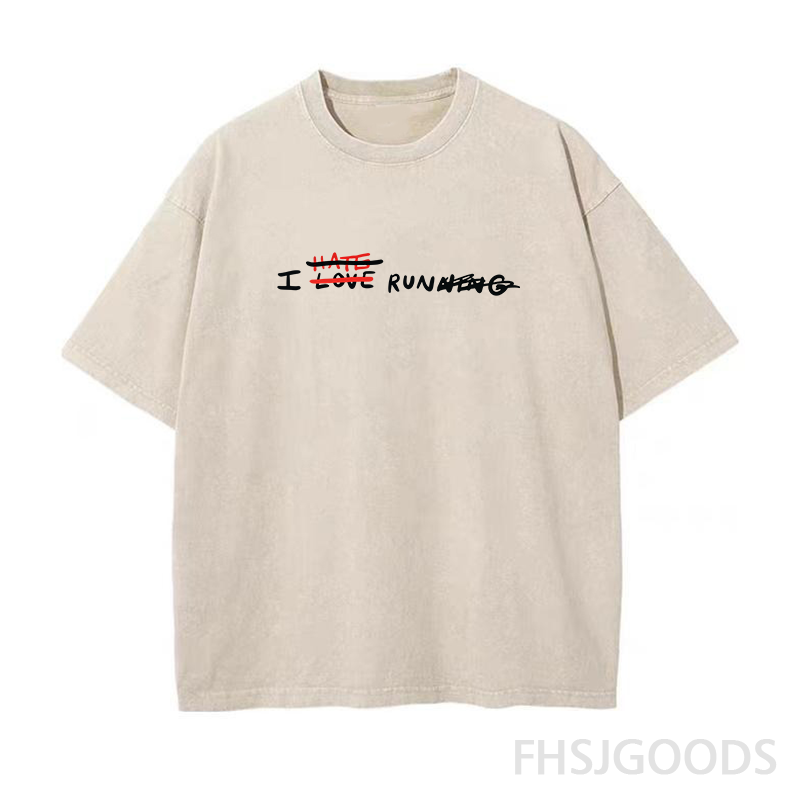 I Love Running Unisex Distressed T-Shirt