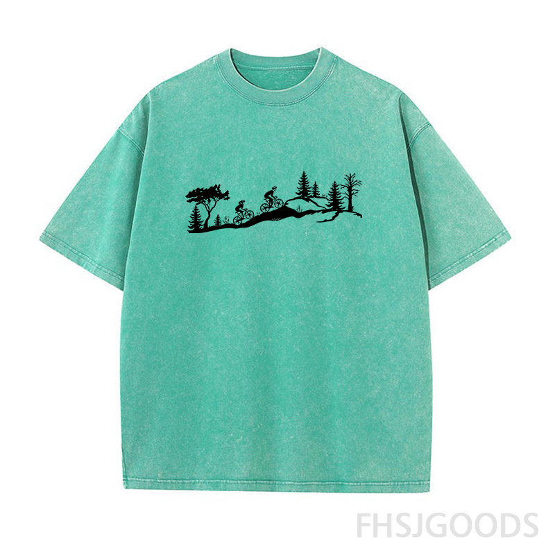 Mountain Biker Unisex Distressed T-Shirt