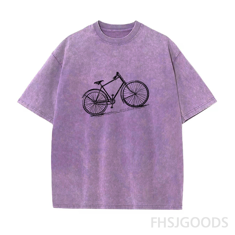 Bicycle Unisex Distressed T-Shirt