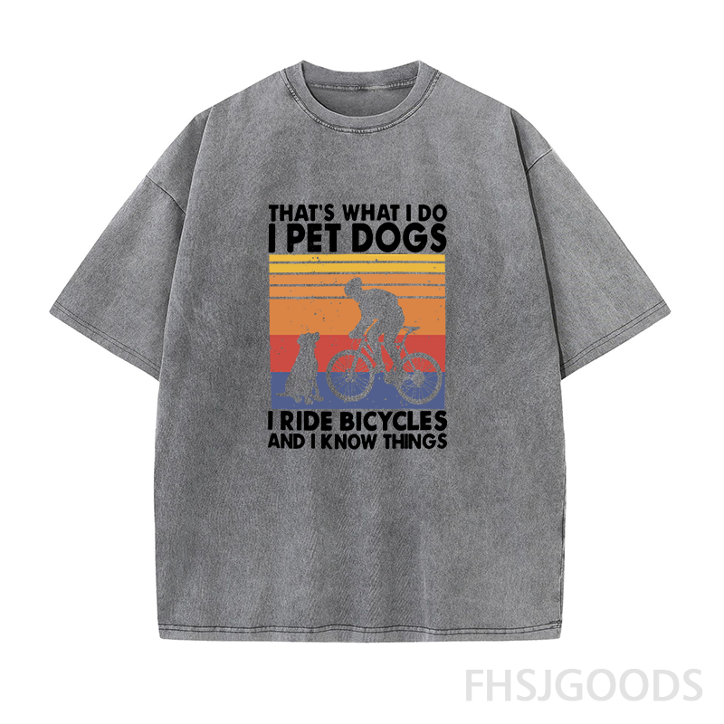 Dog & Bicycle Lover Unisex Distressed T-Shirt