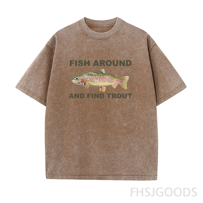 Fish Around and Find Trout Unisex Distressed T-Shirt
