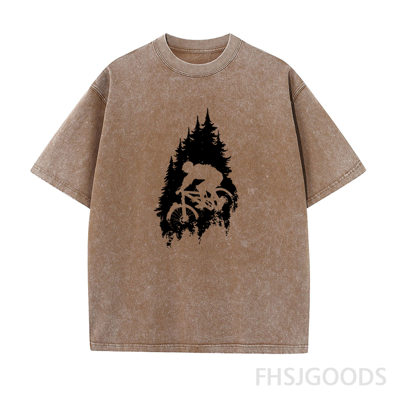 Mountain Bike Biking Unisex Distressed T-Shirt
