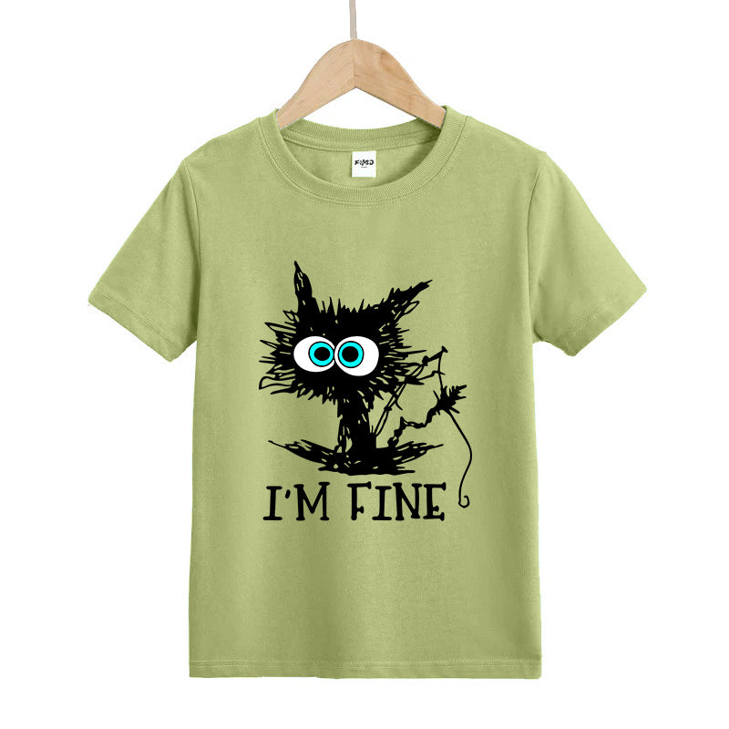 Fishing I'm Fine Kids T-Shirt