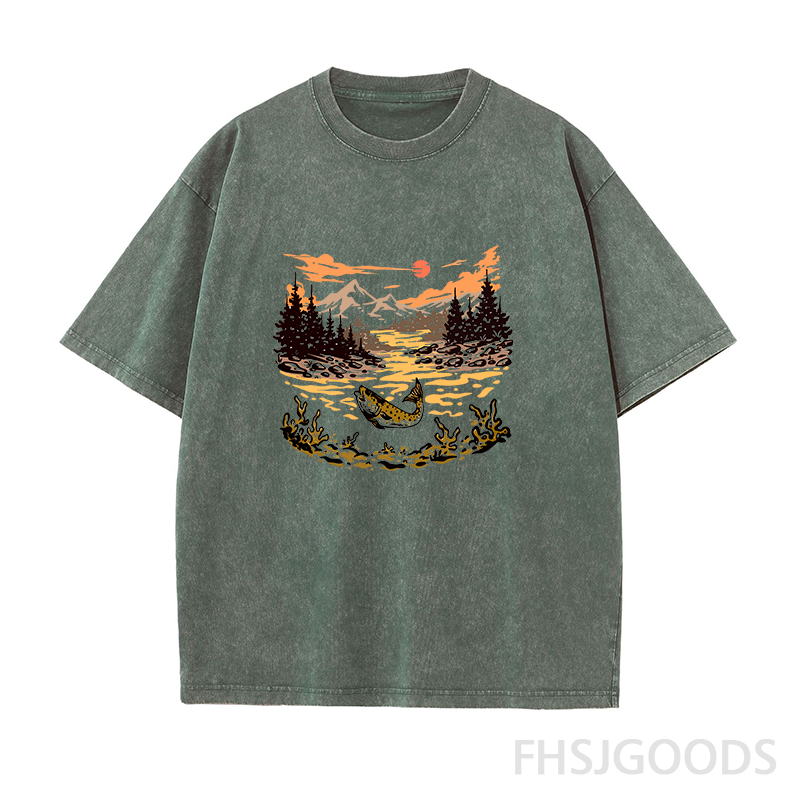 Let's Go Fishing Unisex Distressed T-Shirt