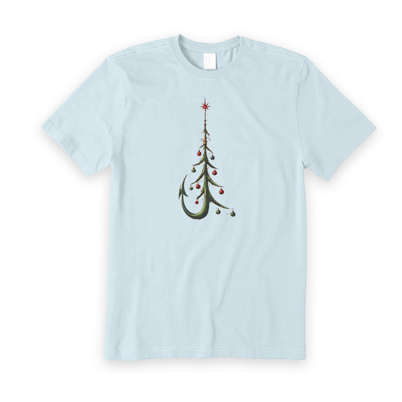 Retro Fishing Hook Christmas Tree T-Shirt