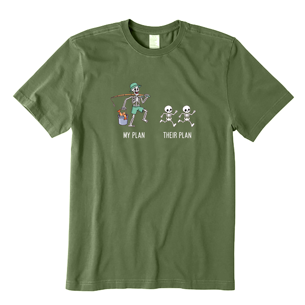 My Plan Their Plan Skeleton Fishing Father T-Shirt