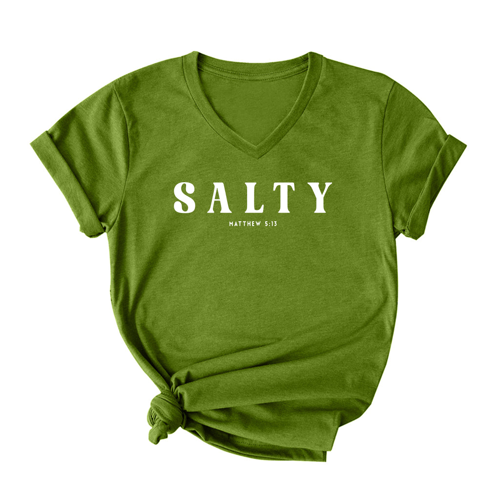Salty V Neck T-Shirt for Women