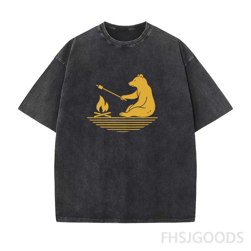 Camping Unisex Distressed T-Shirt