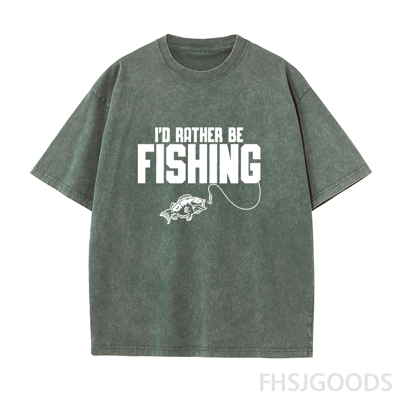I'd Rather Be Fishing Unisex Distressed T-Shirt