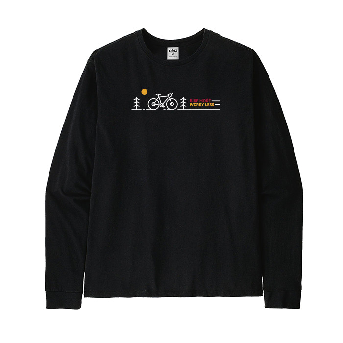Bike More Worry Less Cycling Long Sleeve T-Shirt