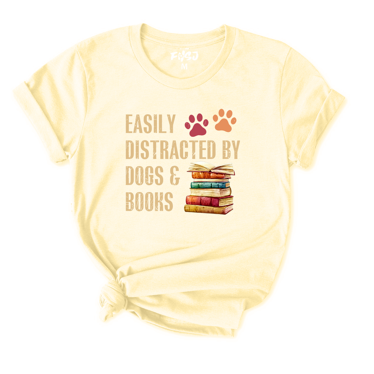 Easily Distracted By Dogs & Books T-Shirt for Women