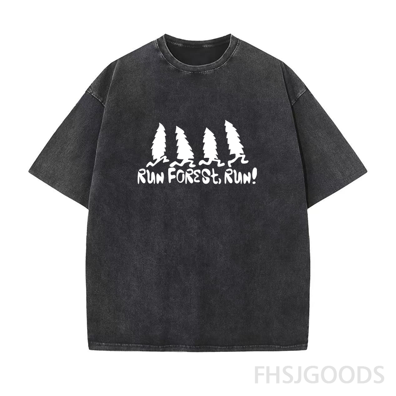 RUN FOREST RUN Unisex Distressed T-Shirt