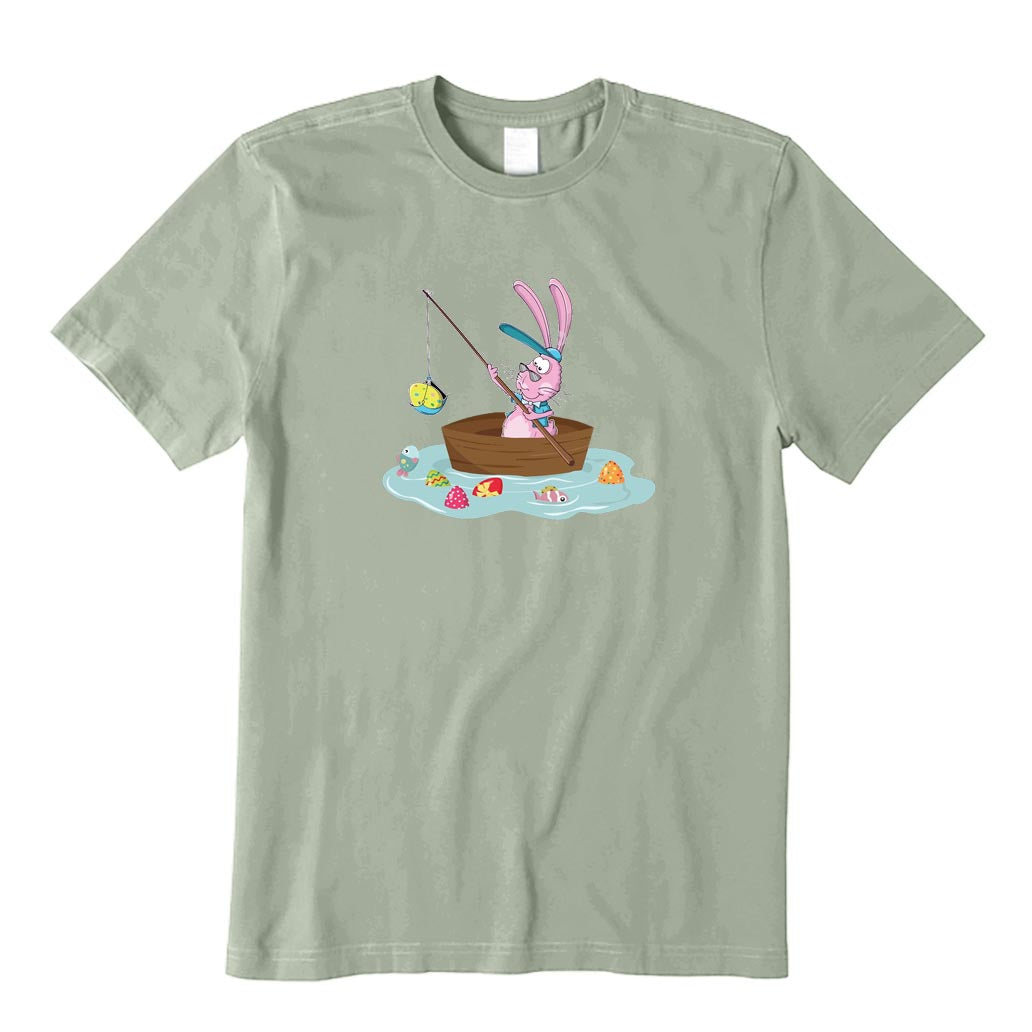 Easter Bunny Fishing Egg Hunting T-Shirt