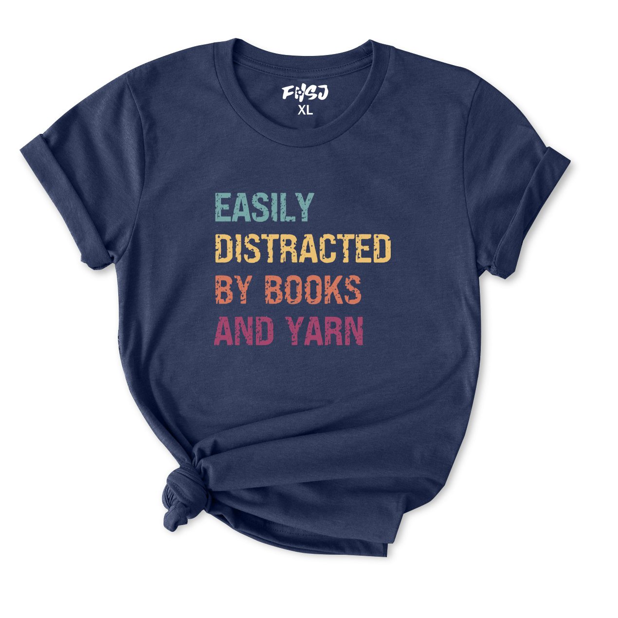 Easily Distracted By Knitting Books and Yarn T-Shirt for Women