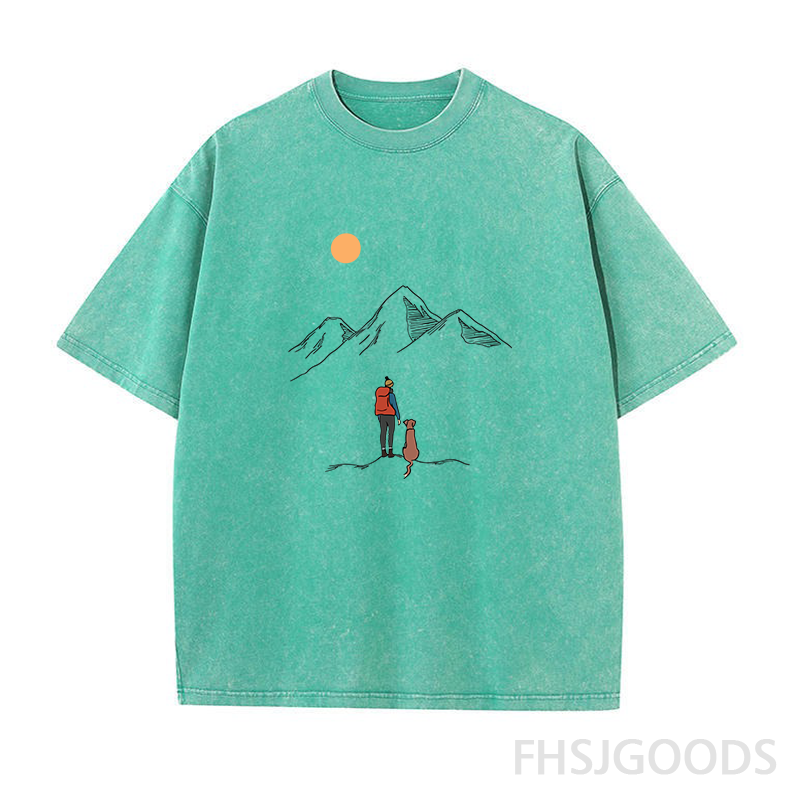 Mountain Hiking Unisex Distressed T-Shirt