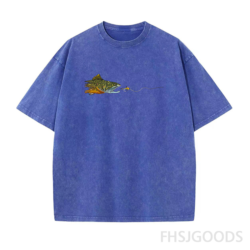 Fly Fishing Brook Trout Unisex Distressed T-Shirt