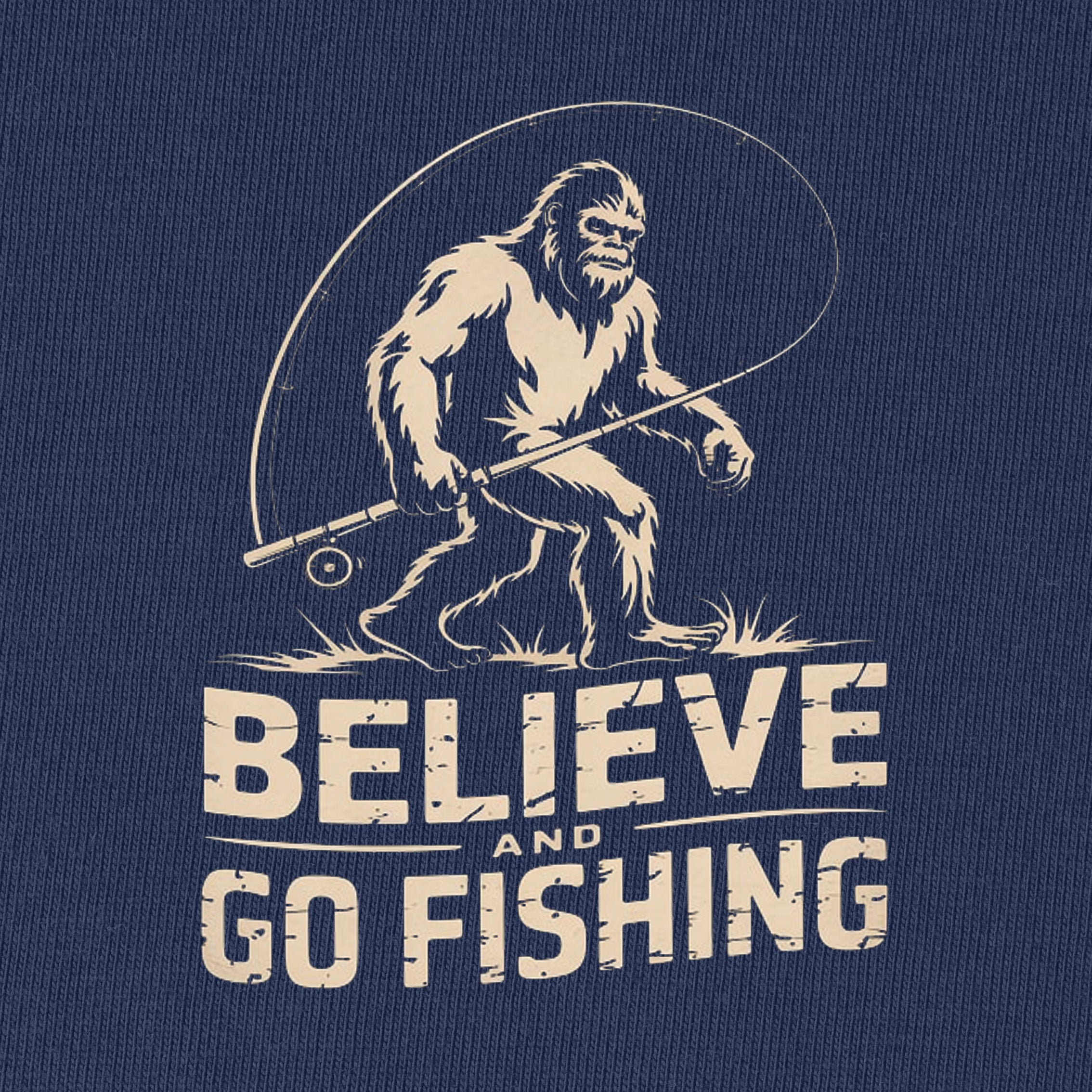 Believe Bigfoot Fishing T-Shirt