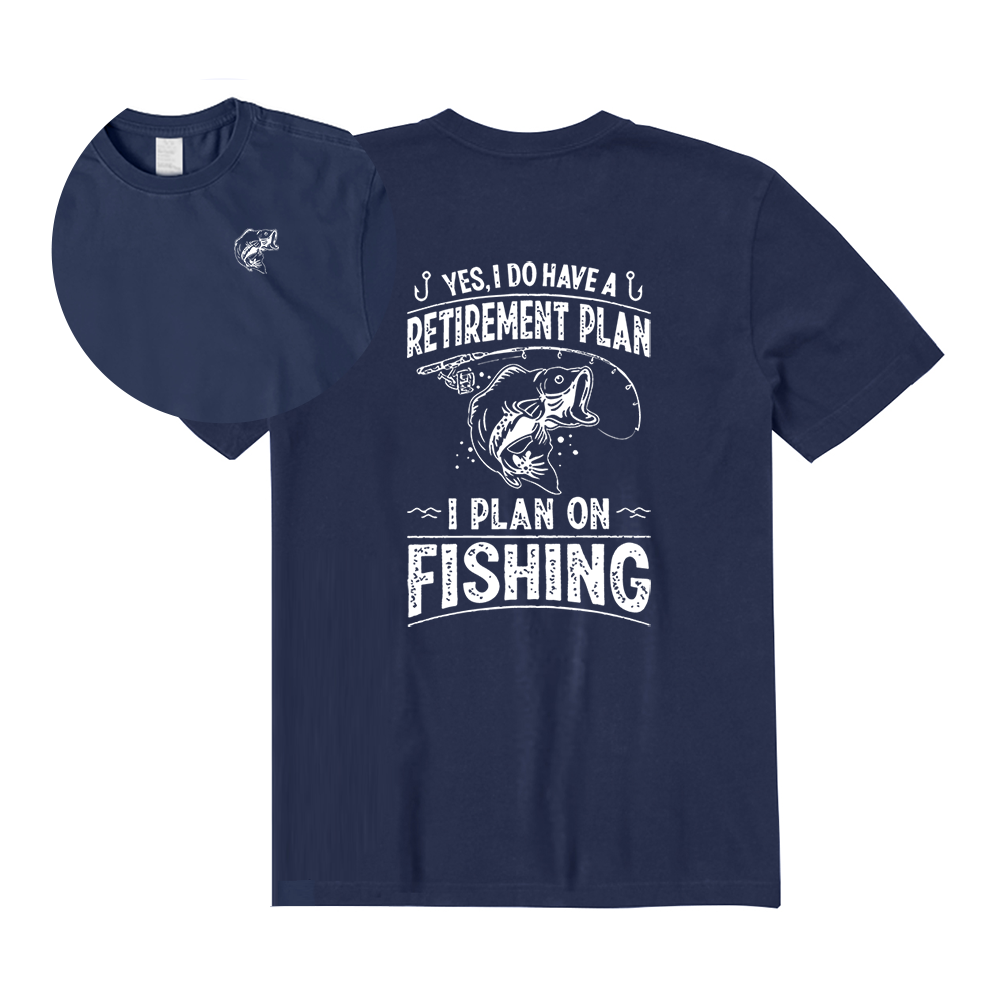 Retirement Plan Fishing Back Graphic T-Shirt