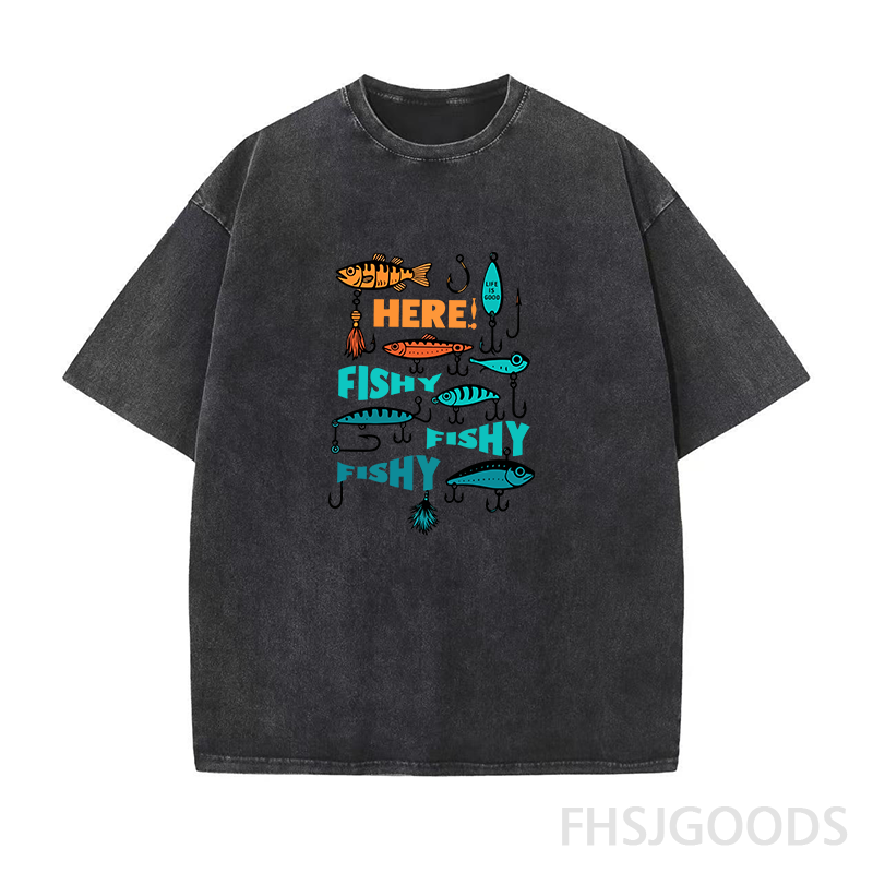 Fish Unisex Distressed T-Shirt