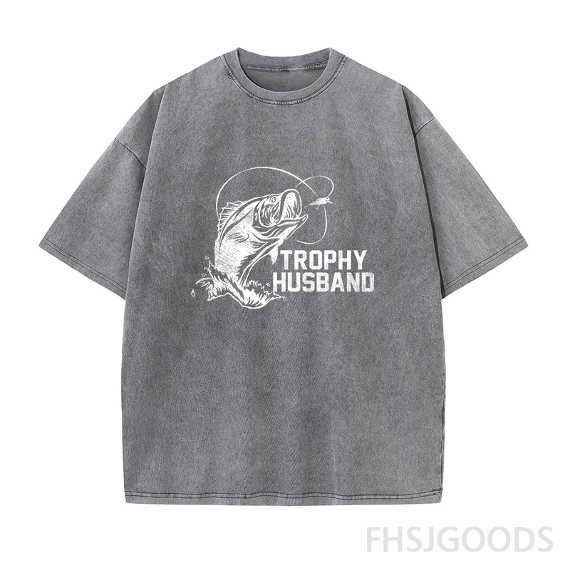 Trophy Husband Fishing Unisex Distressed T-Shirt