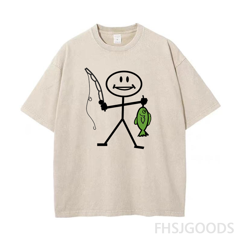 Happy Fishing Unisex Distressed T-Shirt