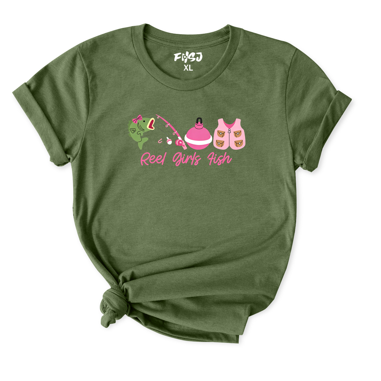 Cute Reel Girls Fish T-Shirt for Women