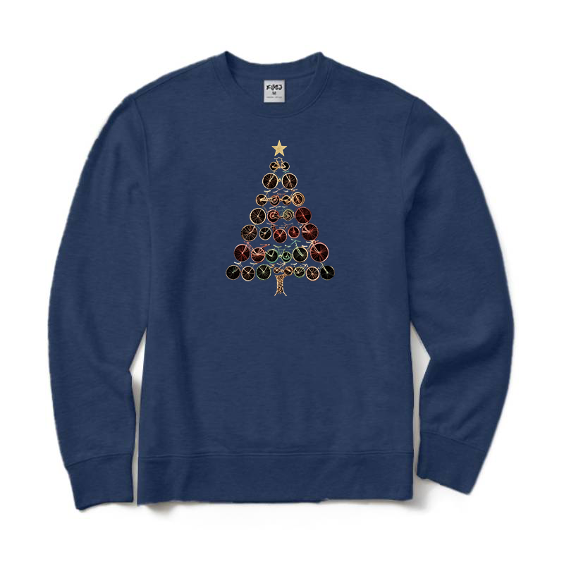 Christmas Bike Tree Crewneck Sweatshirt