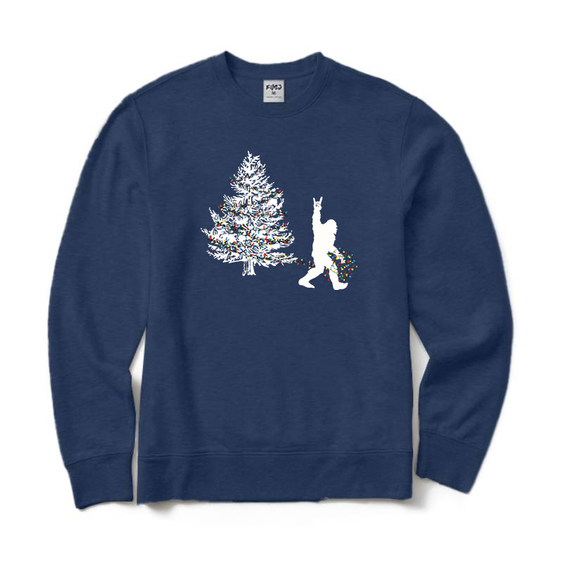 Bigfoot Christmas Tree Lighting Crewneck Sweatshirt