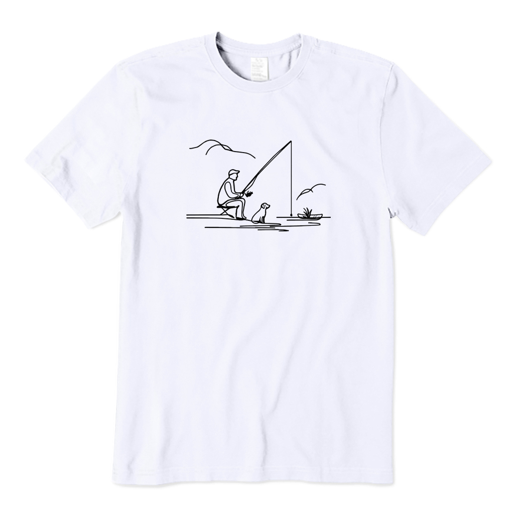 Fishing with Dog T-shirt