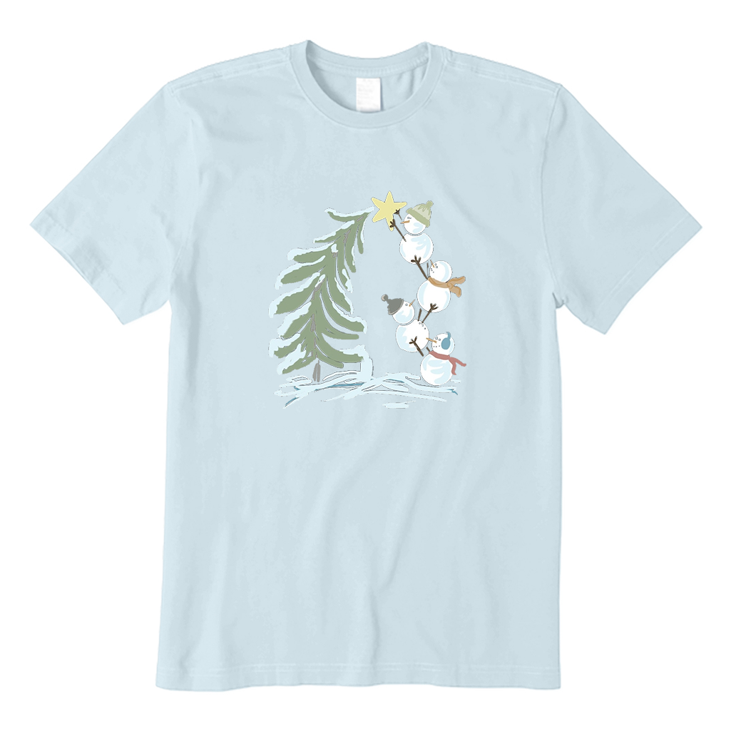 Snowman Stacking Christmas Tree T-Shirt