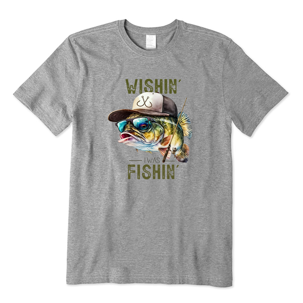 WISHING I WAS FISHING T-shirt
