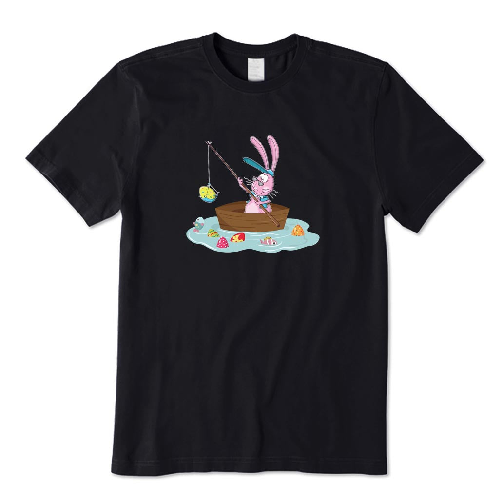 Easter Bunny Fishing Egg Hunting T-Shirt