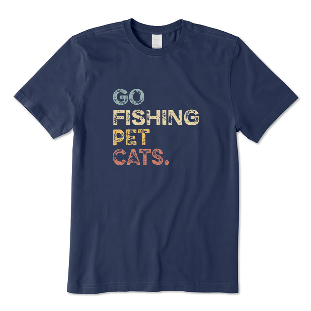 Go Fishing Pet Cats T-Shirt
