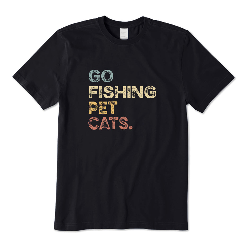 Go Fishing Pet Cats T-Shirt