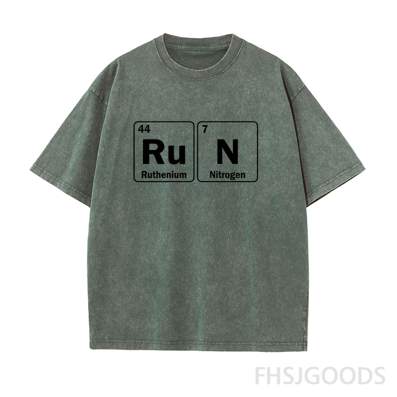 Run Periodic Table Unisex Distressed T-Shirt