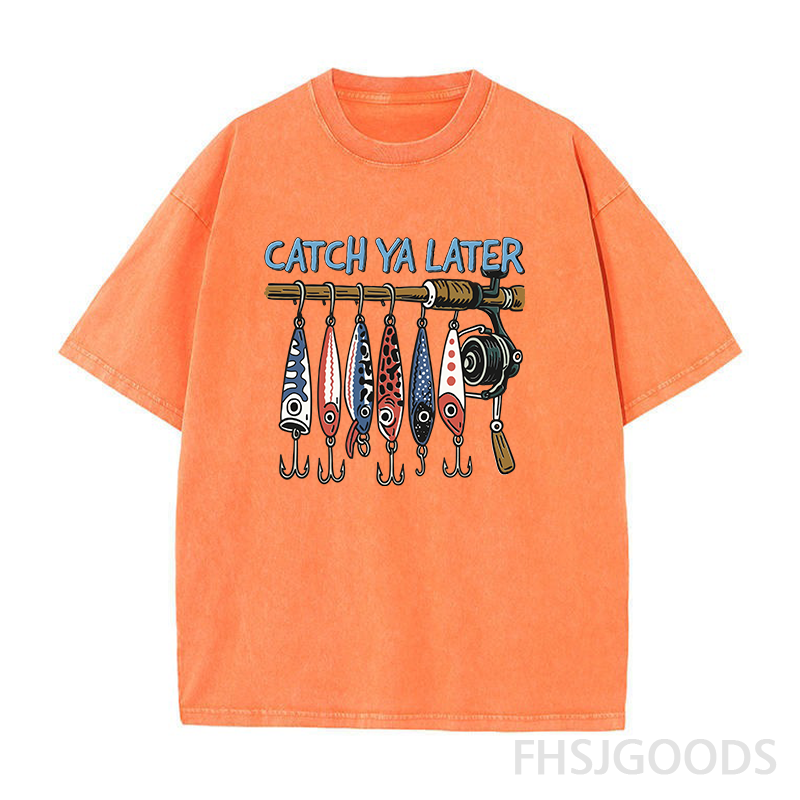 Catch Ya Later Fishing Unisex Distressed T-Shirt