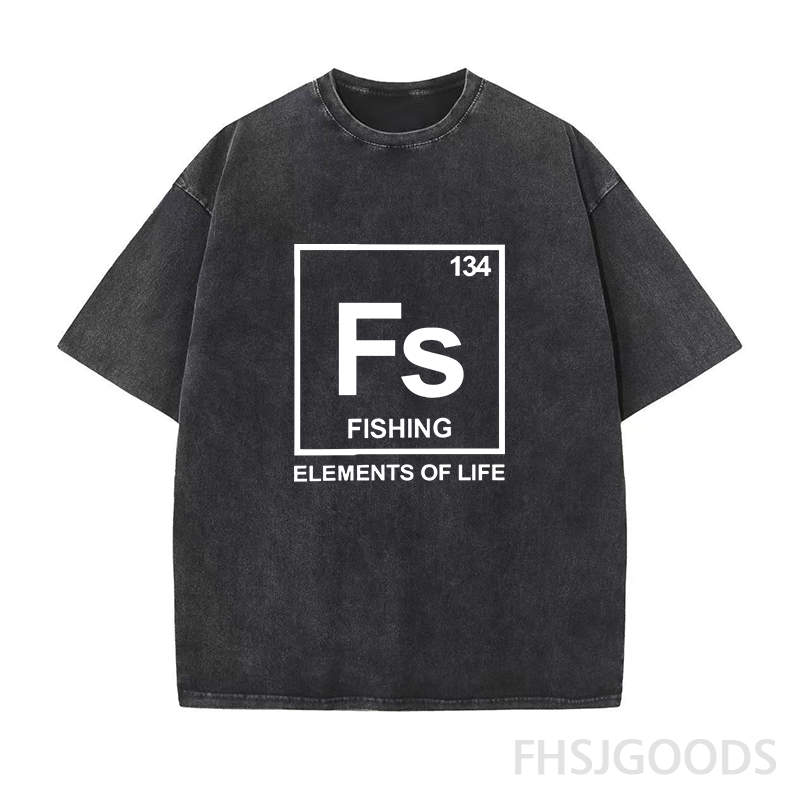 134 Fishing Periodic Table of Elements Unisex Distressed T-Shirt