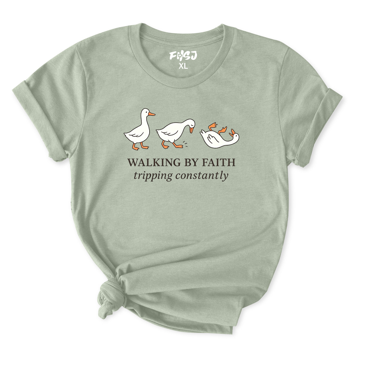 Walking By Faith Tripping Constantly Goose T-Shirt for Women
