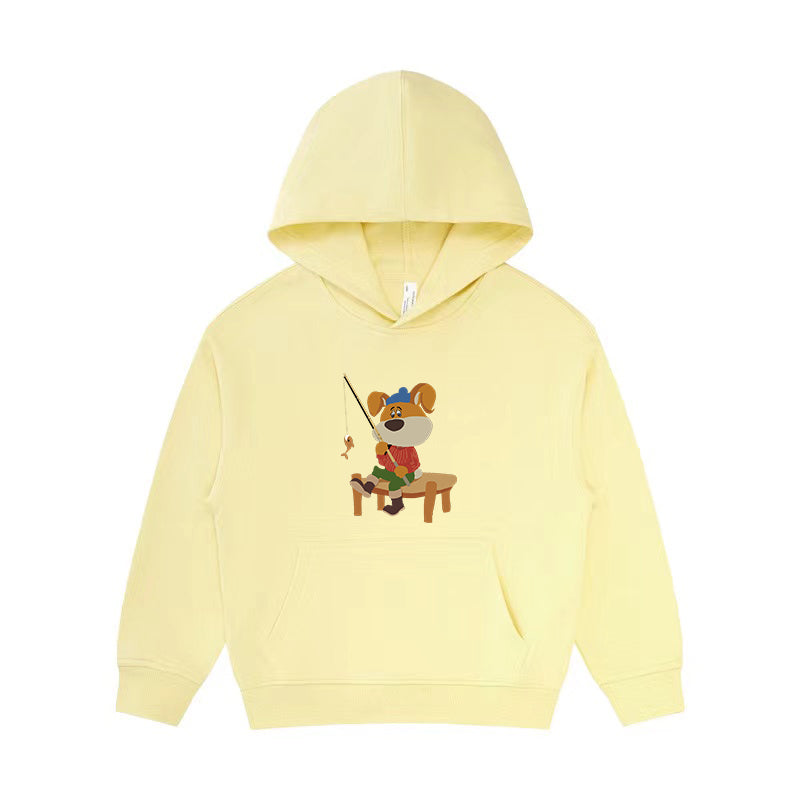 Cute Puppy Fishing Kid's Hoodie