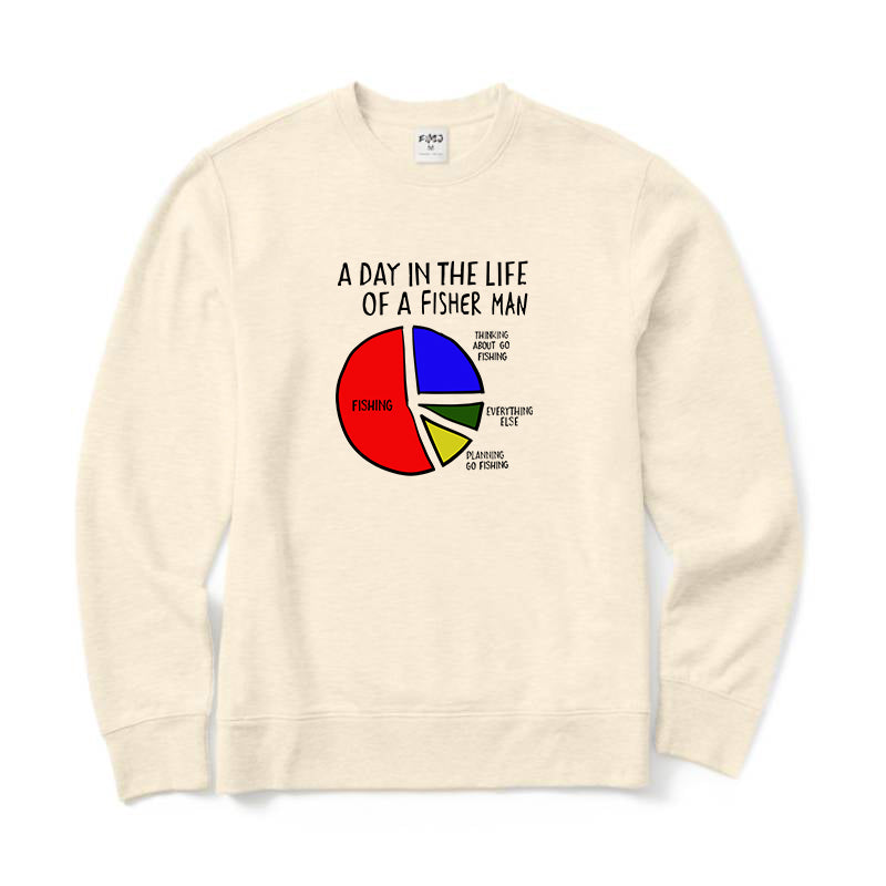A Day In The Life Of A Fisher Man Crewneck Sweatshirt
