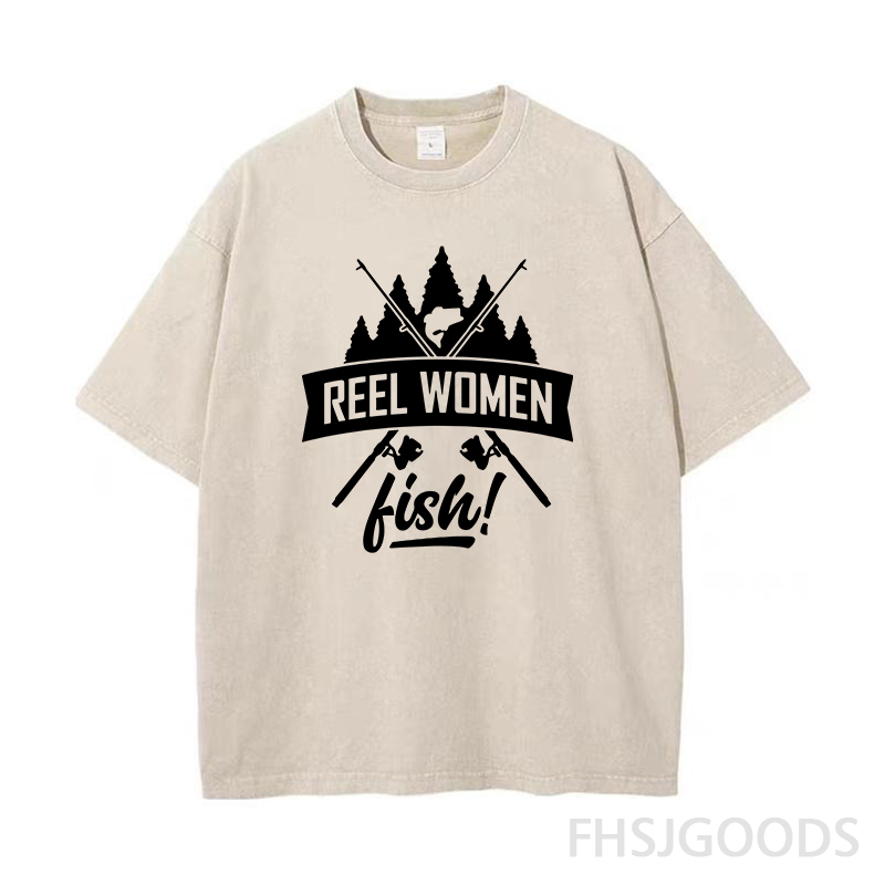 Reel Women Fish Unisex Distressed T-Shirt