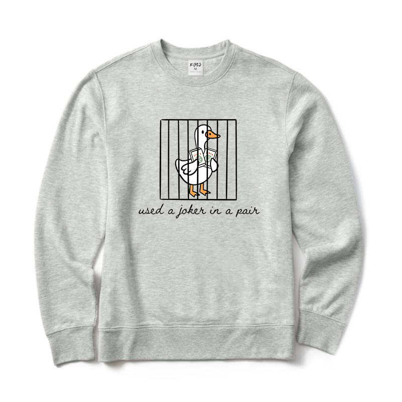Used A Joker in A Pair Mahjong Goose Crewneck Sweatshirt