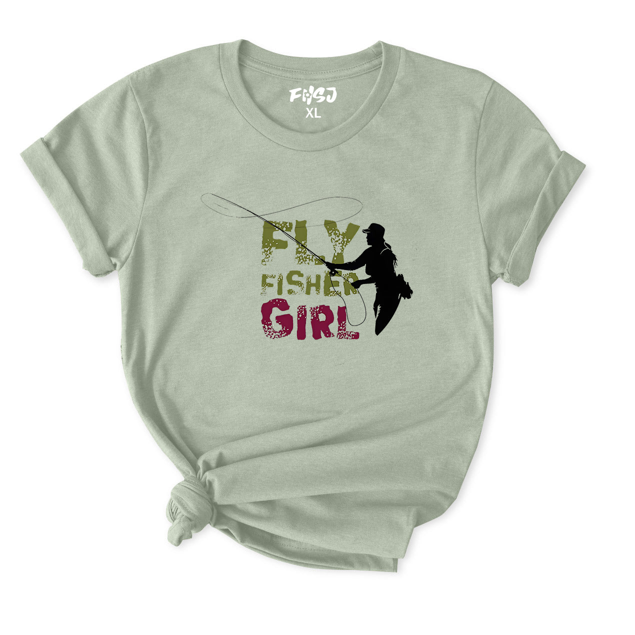 Outdoor Fly Fisher Girl Casting T-Shirt for Women
