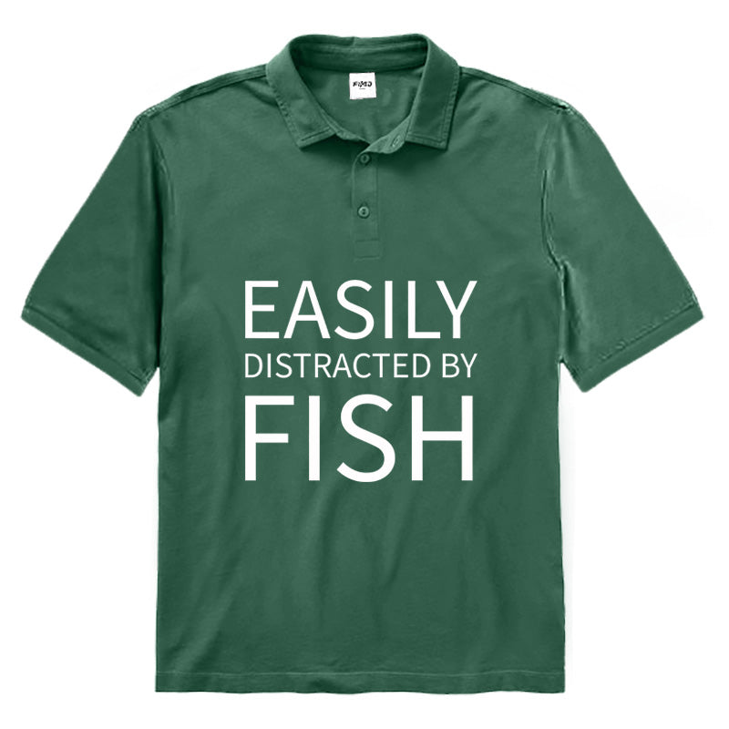 Easily Distracted By Fish Polo Shirt