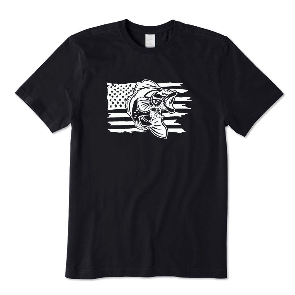 American Flag Bass Fishing T-Shirt