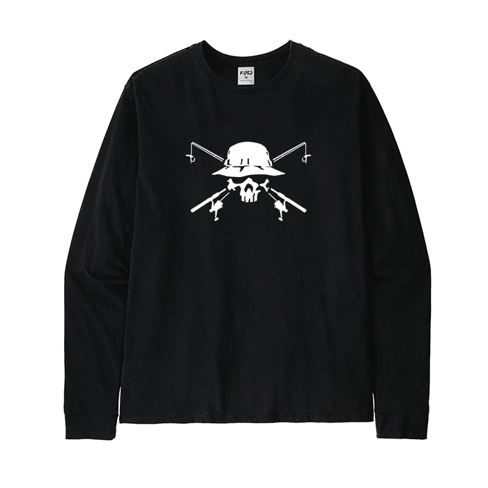 Fishing Skull and Poles Long Sleeve T-Shirt
