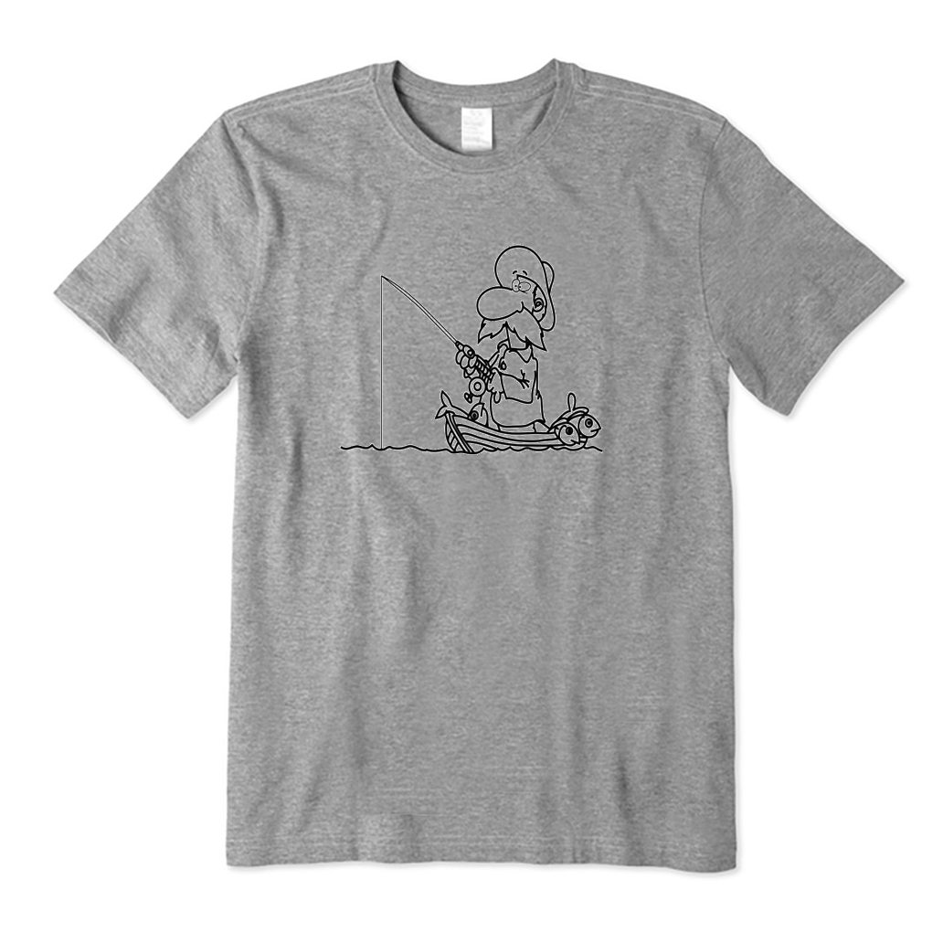 Old Fisherman Fishing on A Boat T-Shirt