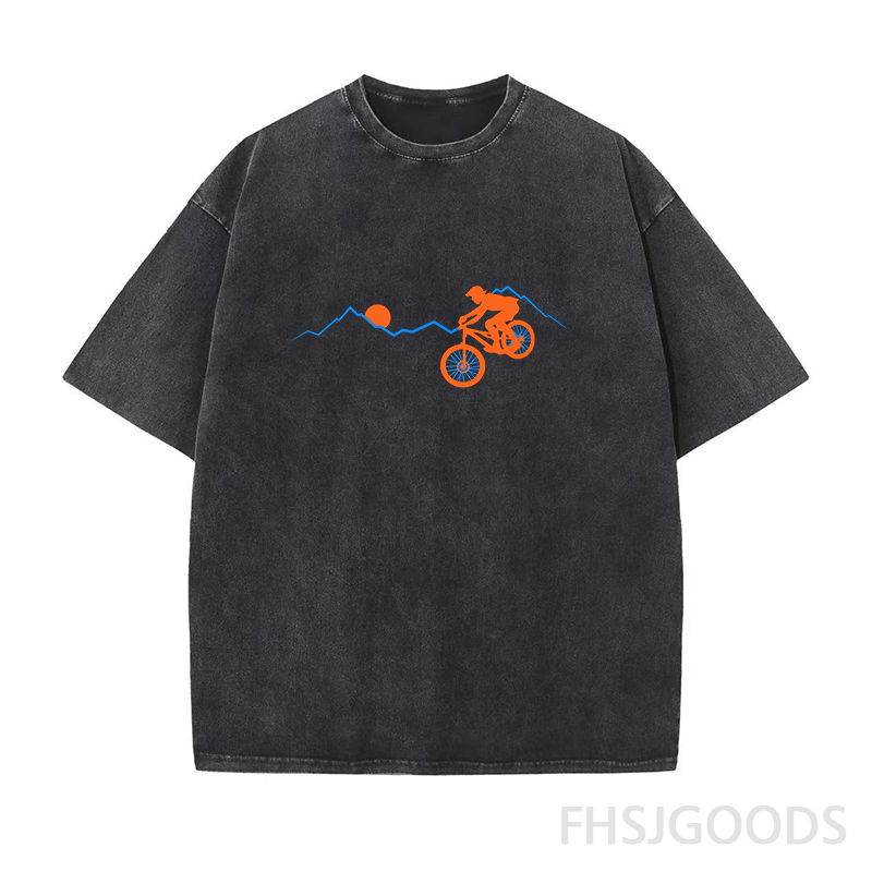 Mountain Biker Unisex Distressed T-Shirt